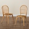 Baxton Studio Wina Modern Bohemian Natural Brown Rattan 2Piece Dining Chair Set 211-2PC-12768-ZORO - alternate 4